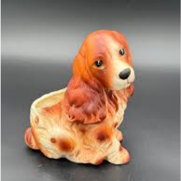 Other - Ceramic Dog Planter - Brown and Cream Planter